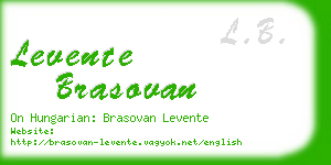 levente brasovan business card